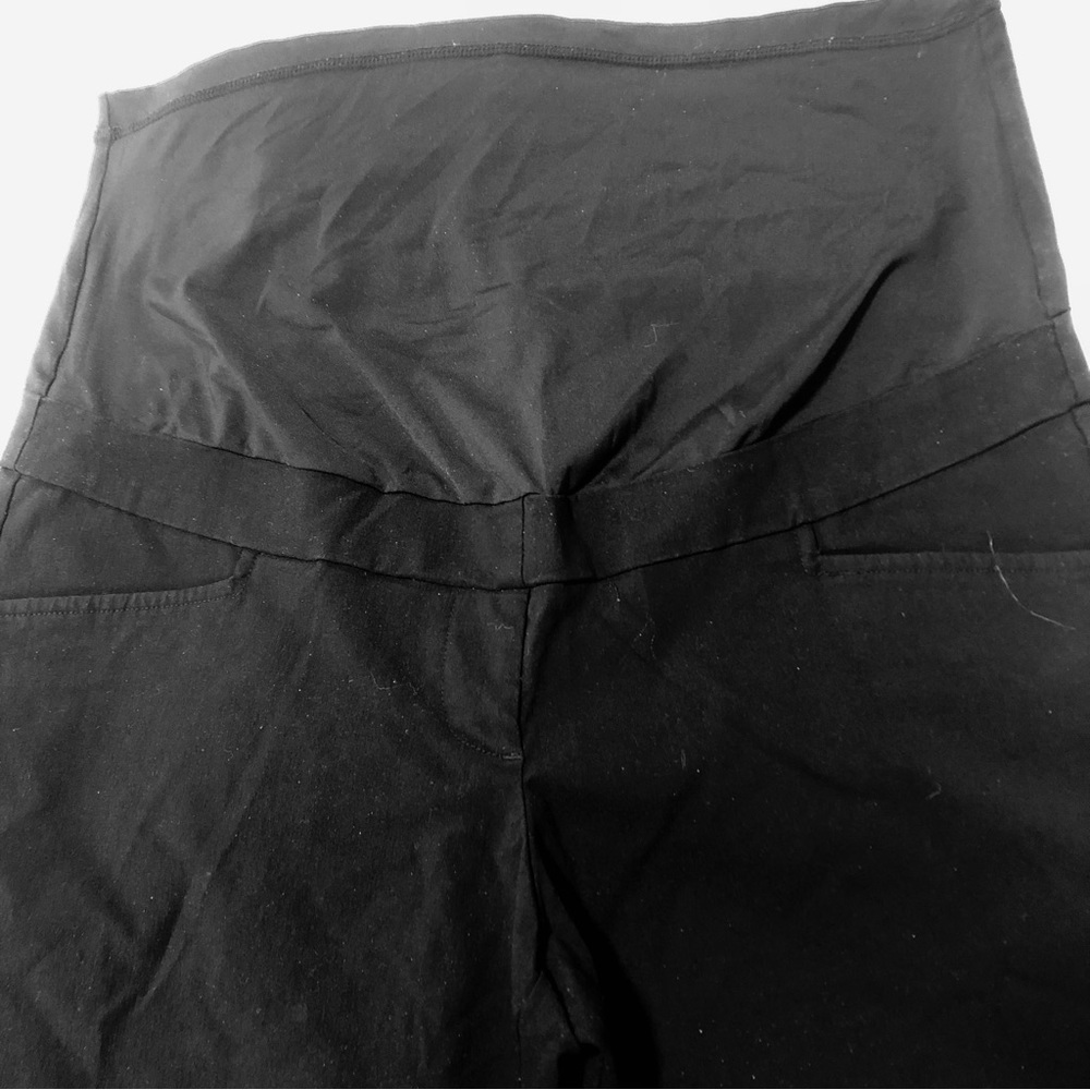 Stork & Babe XL Black Maternity High Rise Panel Straight Leg Pants Pockets - Picture 5 of 16